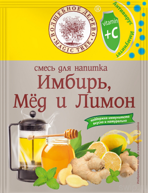Смесь для напитка Имбирь, Мед и Лимон 35г*25 Волшебное дерево